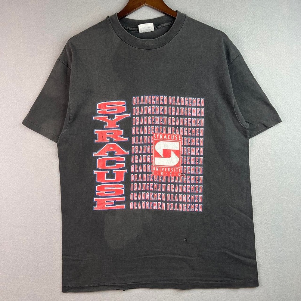Vintage Syracuse University Faded & Distressed Black Tee